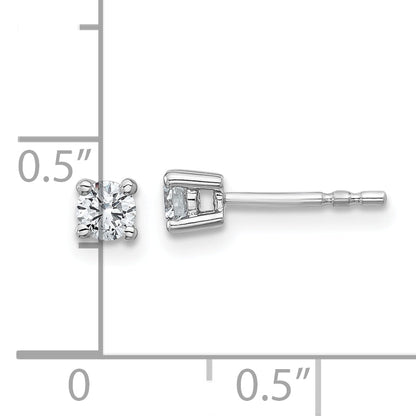 14K White Gold 1/3 Ctw Certified Lab Grown Diamond Vs+ F+ Round 4 Prong Heavy Wt. Stud Earrings
