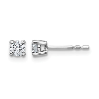 10K White Gold Round 4-Prong .33Ct. Diamond Stud Earrings