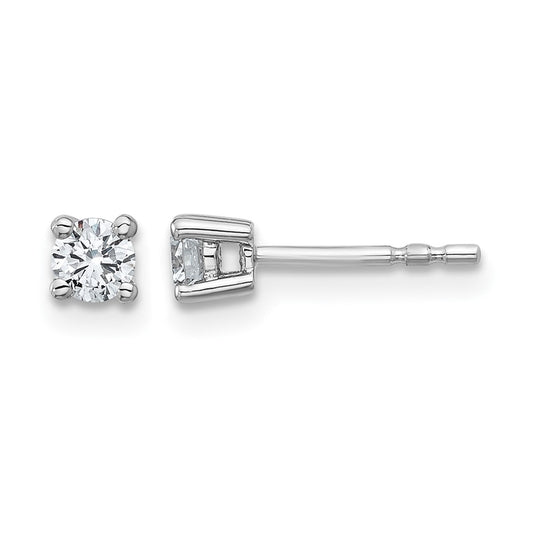10K White Gold Round 4-Prong .33Ct. Diamond Stud Earrings