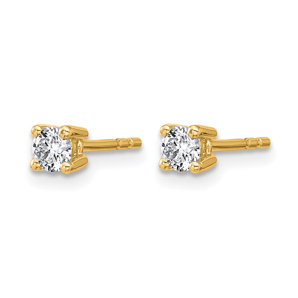 14K Yellow Gold 1/3 Ctw Certified Lab Grown Diamond Vs+ F+ Round 4 Prong Heavy Wt. Stud Earrings