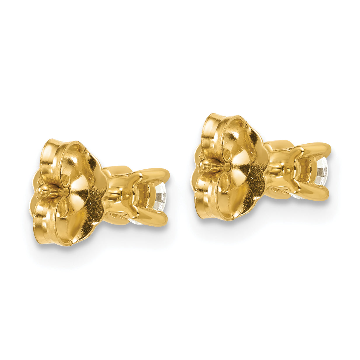 14K Yellow Gold 1/3 Ctw Lab Grown Diamond Vs+ F+ Round 4 Prong Heavy Wt. Stud Earrings