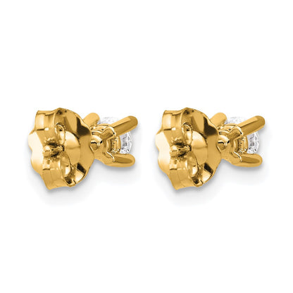 14K Yellow Gold 1/3 Ctw Certified Lab Grown Diamond Vs+ F+ Round 4 Prong Heavy Wt. Stud Earrings