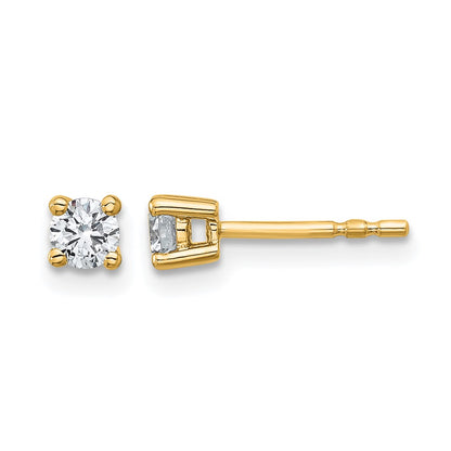 14k Yellow Gold 1/3 ctw Lab Grown Diamond VS/SI+ G+ Round 4 Prong Heavy Wt. Stud Earrings