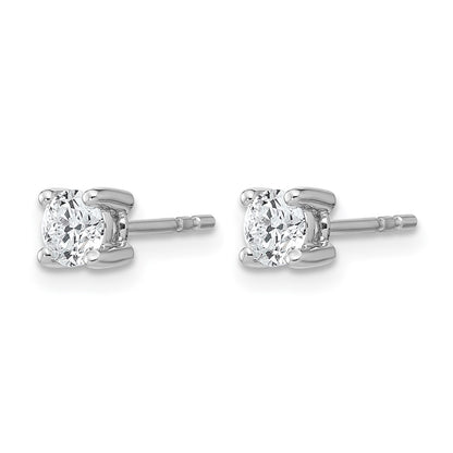 14K White Gold 1/2 Ctw Lab Grown Diamond Vs+ F+ Round 4 Prong Heavy Wt. Stud Earrings