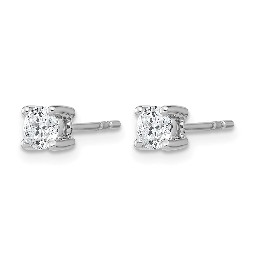 14k White Gold 1/2 ctw Certified Lab Grown Diamond VS/SI+ G+ Round 4 Prong Heavy Wt. Stud Earrings