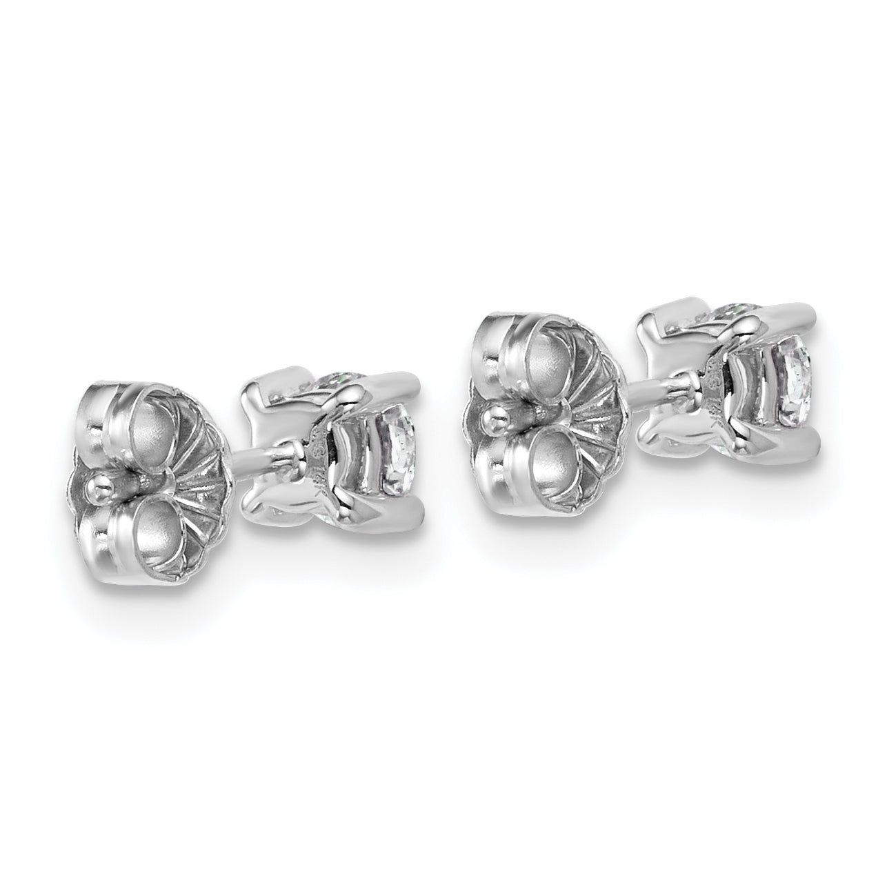 14K White Gold 1/2 Ctw Certified Lab Grown Diamond Vs+ F+ Round 4 Prong Heavy Wt. Stud Earrings