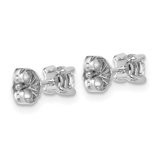 14K White Gold 1/2 Ctw Certified Lab Grown Diamond Vs+ F+ Round 4 Prong Heavy Wt. Stud Earrings
