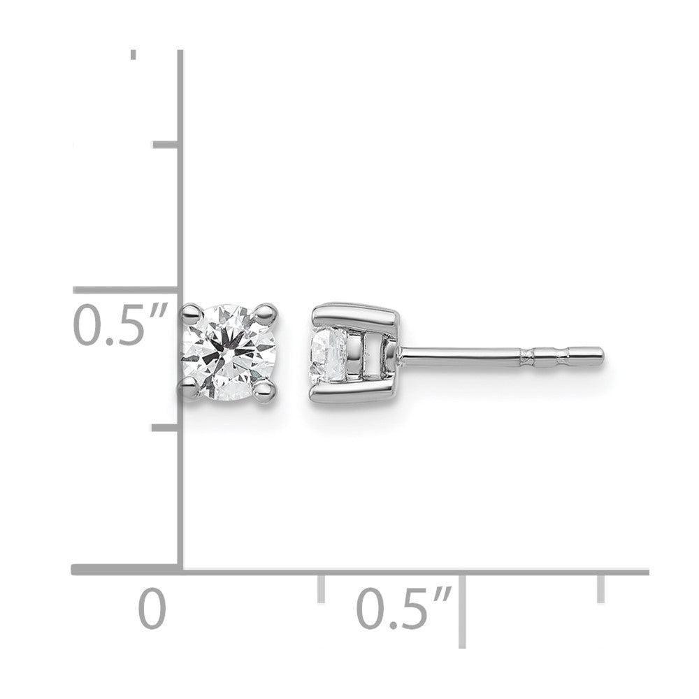 14k White Gold 1/2 ctw Certified Lab Grown Diamond VS/SI+ G+ Round 4 Prong Heavy Wt. Stud Earrings