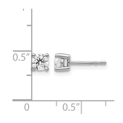 14K White Gold 1/2 Ctw Lab Grown Diamond Vs+ F+ Round 4 Prong Heavy Wt. Stud Earrings