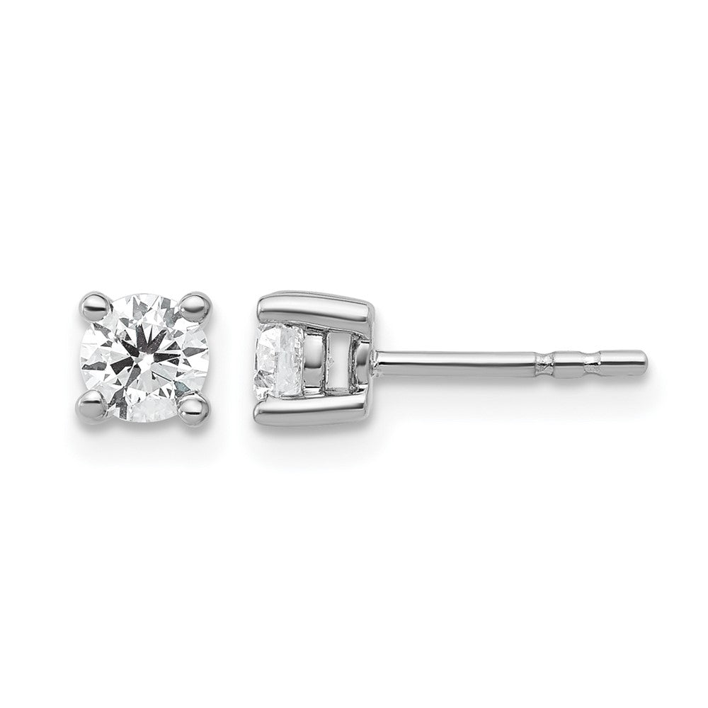 14k White Gold 1/2 ctw Certified Lab Grown Diamond VS/SI+ G+ Round 4 Prong Heavy Wt. Stud Earrings