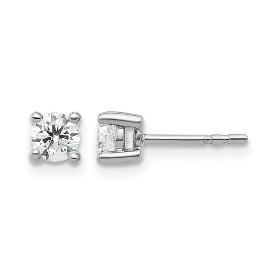 14k White Gold 1/2 ctw Certified Lab Grown Diamond VS/SI+ G+ Round 4 Prong Heavy Wt. Stud Earrings