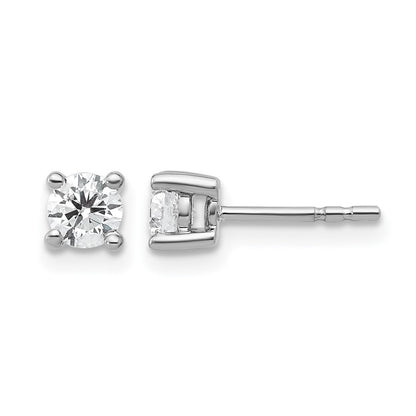 14K White Gold 1/2 Ctw Lab Grown Diamond Vs+ F+ Round 4 Prong Heavy Wt. Stud Earrings