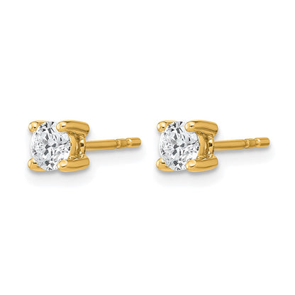 14k Yellow Gold 1/2 ctw Certified Lab Grown Diamond VS/SI+ G+ Round 4 Prong Heavy Wt. Stud Earrings