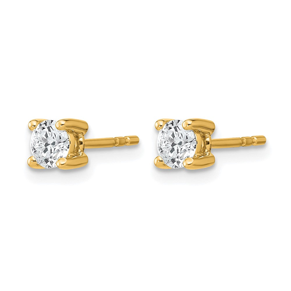 14K Yellow Gold 1/2 Ctw Certified Lab Grown Diamond Vs+ F+ Round 4 Prong Heavy Wt. Stud Earrings