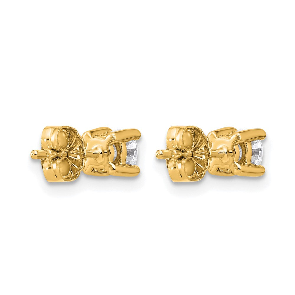 14K Yellow Gold 1/2 Ctw Certified Lab Grown Diamond Vs+ F+ Round 4 Prong Heavy Wt. Stud Earrings