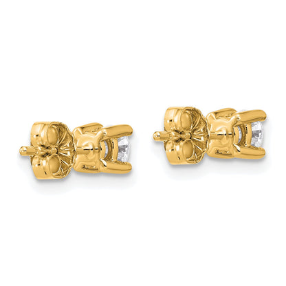 14K Yellow Gold 1/2 Ctw Certified Lab Grown Diamond Vs+ F+ Round 4 Prong Heavy Wt. Stud Earrings