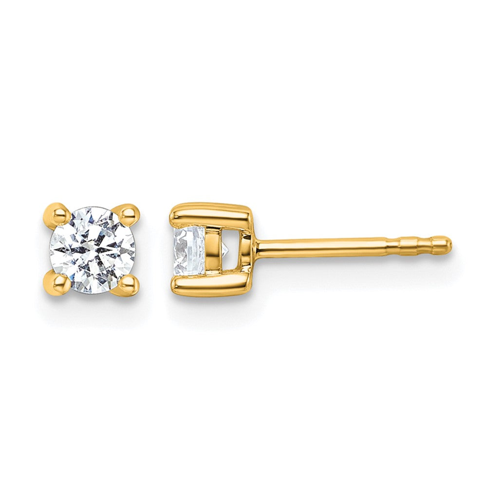 14k Yellow Gold 1/2 ctw Certified Lab Grown Diamond VS/SI+ G+ Round 4 Prong Heavy Wt. Stud Earrings