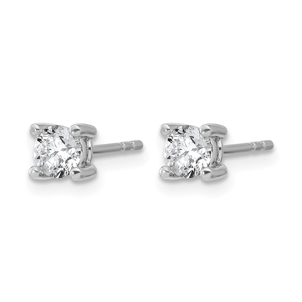 14k White Gold 2/3 ctw Certified Lab Grown Diamond VS/SI+ G+ Round 4 Prong Heavy Wt. Stud Earrings