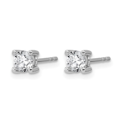 14k White Gold 2/3 ctw Certified Lab Grown Diamond VS/SI+ G+ Round 4 Prong Heavy Wt. Stud Earrings