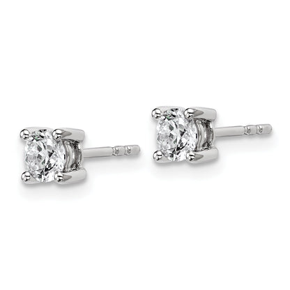 14K White Gold 2/3 Ctw Lab Grown Diamond Vs+ F+ Round 4 Prong Heavy Wt. Stud Earrings
