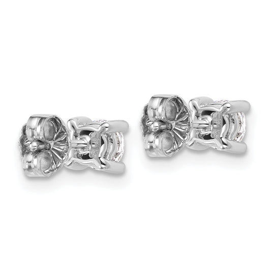 14K White Gold 2/3 Ctw Lab Grown Diamond Vs+ F+ Round 4 Prong Heavy Wt. Stud Earrings