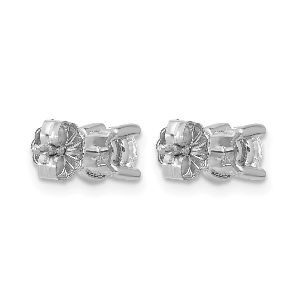 14k White Gold 2/3 ctw Certified Lab Grown Diamond VS/SI+ G+ Round 4 Prong Heavy Wt. Stud Earrings