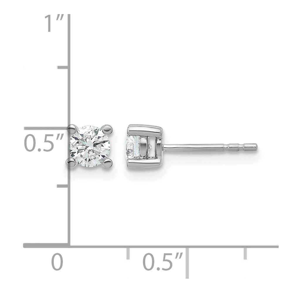 14k White Gold 2/3 ctw Certified Lab Grown Diamond VS/SI+ G+ Round 4 Prong Heavy Wt. Stud Earrings