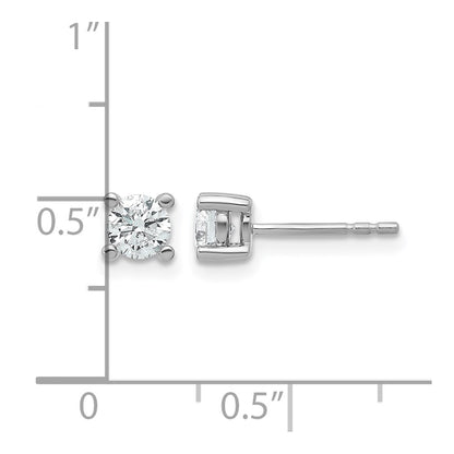14k White Gold 2/3 ctw Certified Lab Grown Diamond VS/SI+ G+ Round 4 Prong Heavy Wt. Stud Earrings