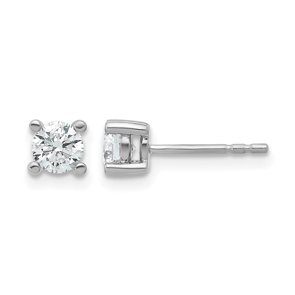 14k White Gold 2/3 ctw Certified Lab Grown Diamond VS/SI+ G+ Round 4 Prong Heavy Wt. Stud Earrings