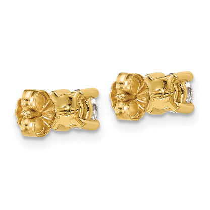 14K Yellow Gold 2/3 Ctw Certified Lab Grown Diamond Vs+ F+ Round 4 Prong Heavy Wt. Stud Earrings