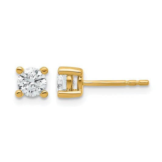 14k Yellow Gold 2/3 ctw Certified Lab Grown Diamond VS/SI+ G+ Round 4 Prong Heavy Wt. Stud Earrings