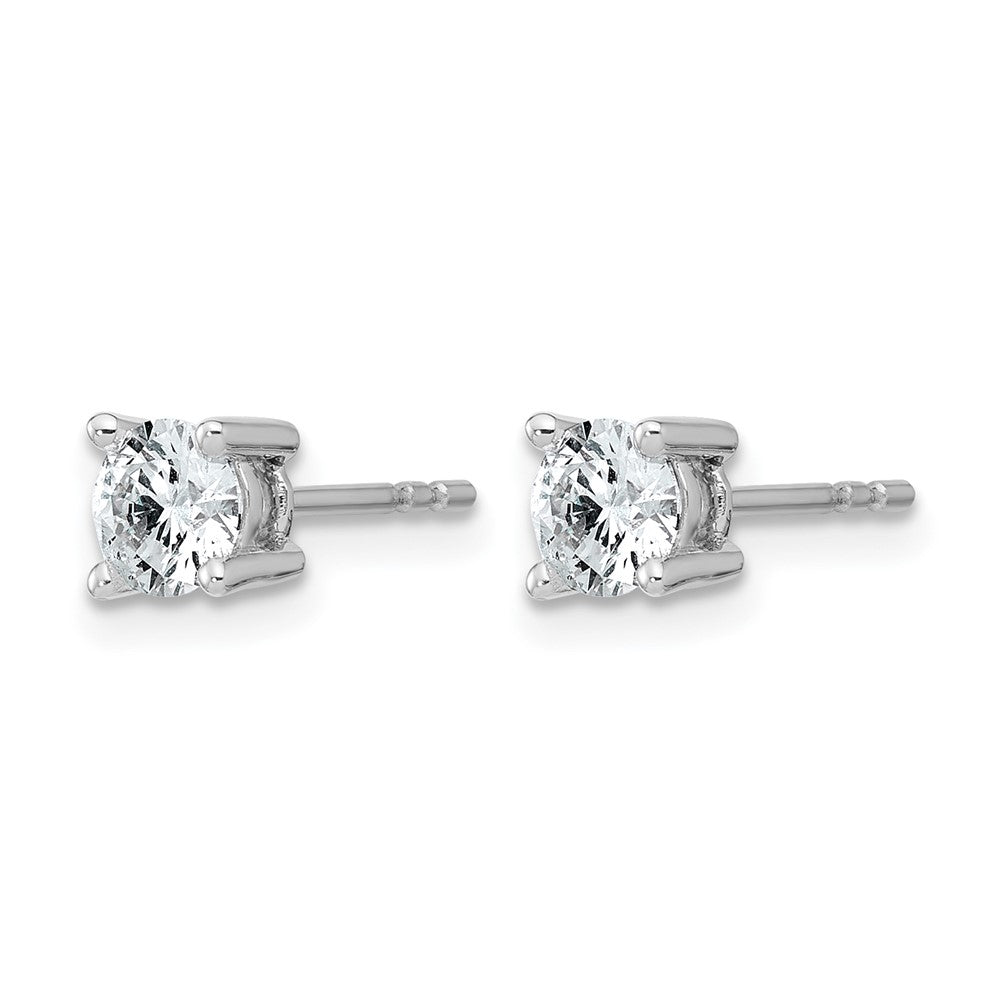 14k White Gold 3/4 ctw Certified Lab Grown Diamond VS/SI+ G+ Round 4 Prong Heavy Wt. Stud Earrings