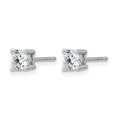 14k White Gold 3/4 ctw Lab Grown Diamond VS/SI+ G+ Round 4 Prong Heavy Wt. Stud Earrings