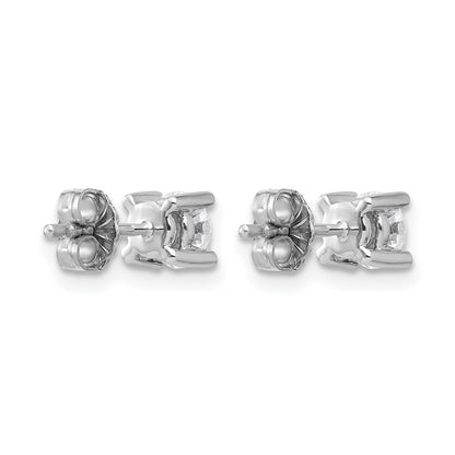14k White Gold 3/4 ctw Certified Lab Grown Diamond VS/SI+ G+ Round 4 Prong Heavy Wt. Stud Earrings
