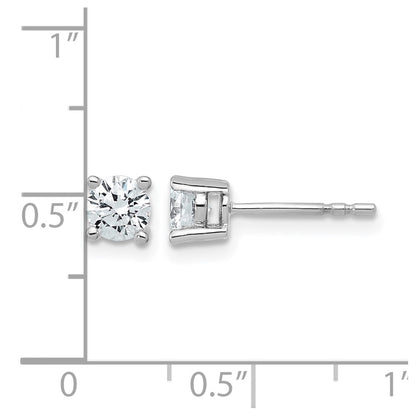 14k White Gold 3/4 ctw Lab Grown Diamond VS/SI+ G+ Round 4 Prong Heavy Wt. Stud Earrings