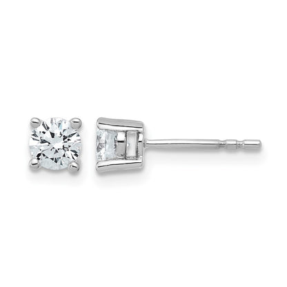 14k White Gold 3/4 ctw Certified Lab Grown Diamond VS/SI+ G+ Round 4 Prong Heavy Wt. Stud Earrings