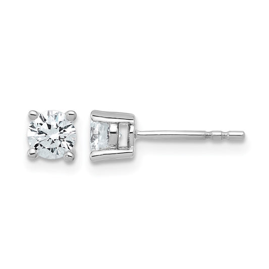 14k White Gold 3/4 ctw Lab Grown Diamond VS/SI+ G+ Round 4 Prong Heavy Wt. Stud Earrings