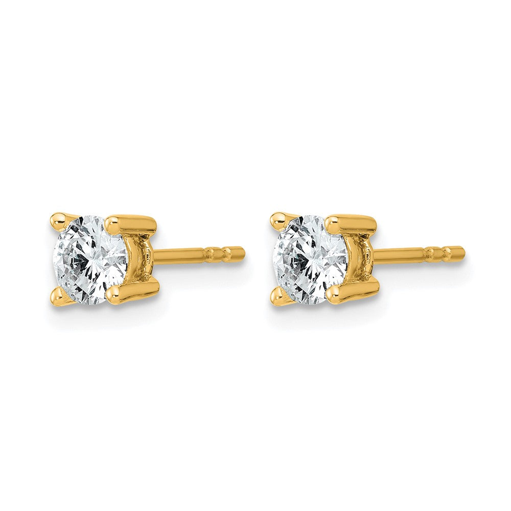 14k Yellow Gold 3/4 ctw Lab Grown Diamond VS/SI+ G+ Round 4 Prong Heavy Wt. Stud Earrings