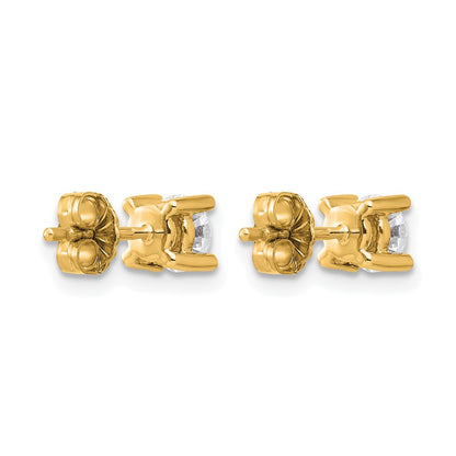 14k Yellow Gold 3/4 ctw Certified Lab Grown Diamond VS/SI+ G+ Round 4 Prong Heavy Wt. Stud Earrings