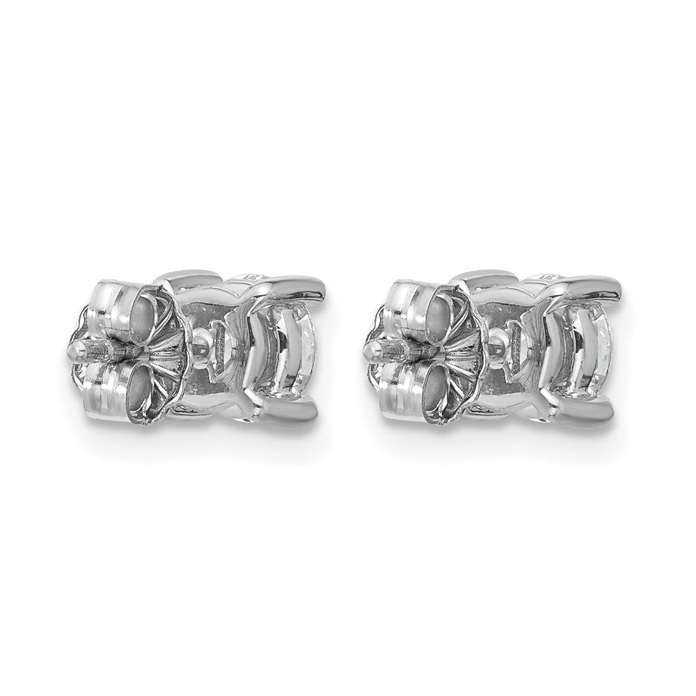 10K White Gold Round 4-Prong 1.00Ct. Diamond Stud Earrings