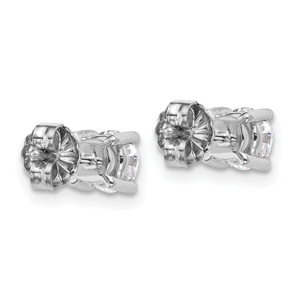 14K White Gold 1 Ctw Lab Grown Diamond Vs+ F+ Round 4 Prong Heavy Wt. Stud Earrings