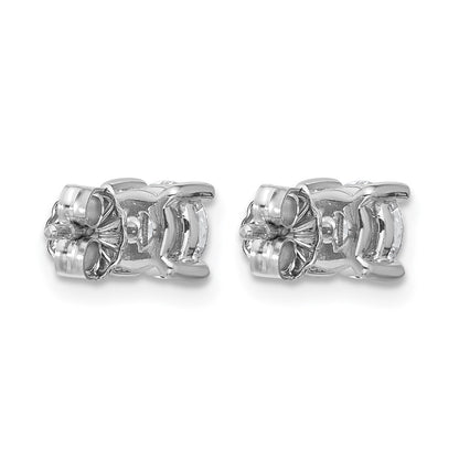 14K White Gold 1 Ctw Certified Lab Grown Diamond Vs+ F+ Round 4 Prong Heavy Wt. Stud Earrings