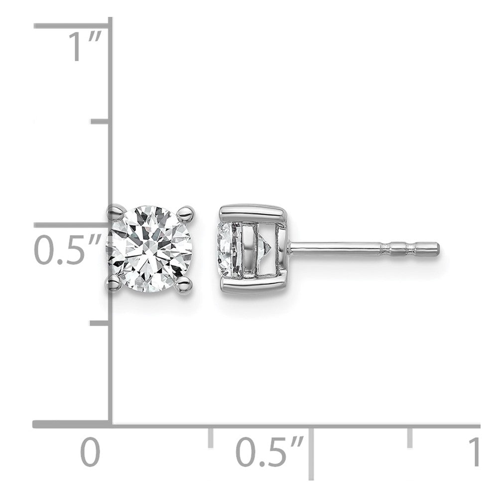 14k White Gold 1 ctw Certified Lab Grown Diamond VS/SI+ G+ Round 4 Prong Heavy Wt. Stud Earrings