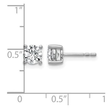 14k White Gold 1 ctw Certified Lab Grown Diamond VS/SI+ G+ Round 4 Prong Heavy Wt. Stud Earrings