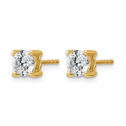 10K Yellow Gold Round 4-Prong 1.00Ct. Diamond Stud Earrings