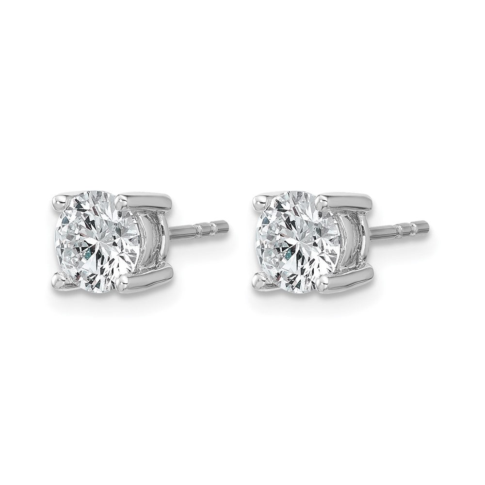 14k White Gold 1 3/4 ctw Lab Grown Diamond VS/SI+ G+ Round 4 Prong Heavy Wt. Stud Earrings