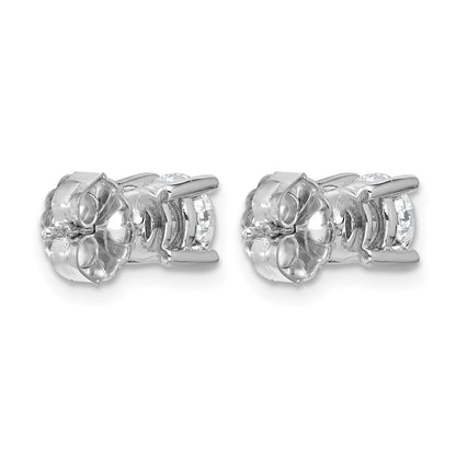 14K White Gold 1 1/2 Ctw Certified Lab Grown Diamond Vs+ F+ Round 4 Prong Heavy Wt. Stud Earrings