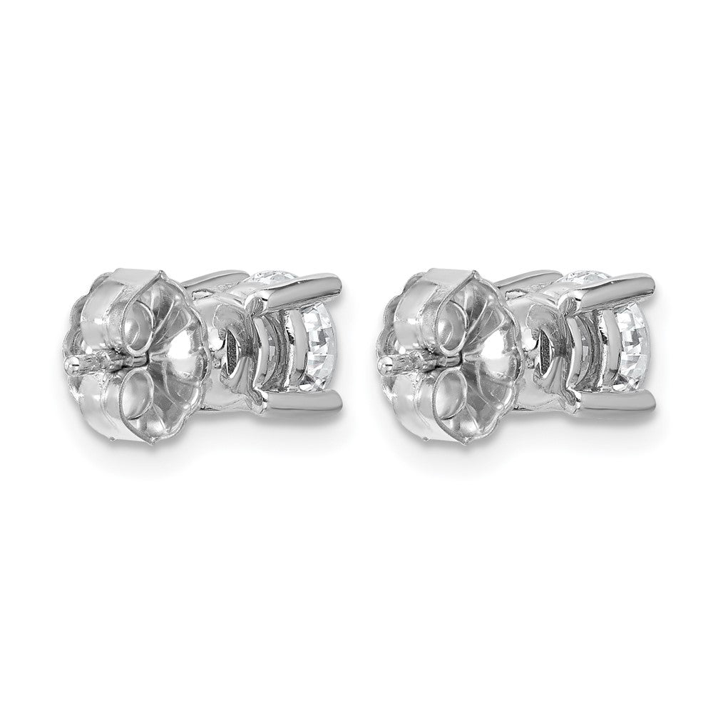 14K White Gold 1 1/2 Ctw Lab Grown Diamond Vs+ F+ Round 4 Prong Heavy Wt. Stud Earrings