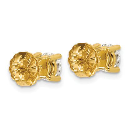 14K Yellow Gold 1 1/2 Ctw Lab Grown Diamond Vs+ F+ Round 4 Prong Heavy Wt. Stud Earrings