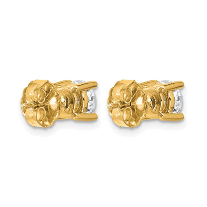 14k Yellow Gold 1 1/2 ctw Lab Grown Diamond VS/SI+ G+ Round 4 Prong Heavy Wt. Stud Earrings